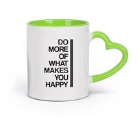 DEBINGY céramique Tasse en porcelaine Faites plus de choses qui vous rendent heureux Citations inspirantes （11oz/320ml） Pour thé, café, lait, cappuccino Vert