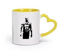 DEBINGY céramique Tasse en porcelaine Joueur de basket-ball Garçon de salle d'entraînement de basket-ball （11oz/320ml） Pour boissons chaudes, latte, cappuccino Jaune