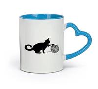 DEBINGY céramique Tasse en porcelaine Salon de toilettage pour chats, animaux de compagnie, boules de laine, chatons （11oz/320ml） Café ou cadeau Bleu