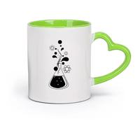 DEBINGY céramique Tasse, tasse à café/thé Chimie Science Éducation École Atome Molécule Bouteille Inspiral （11oz/320ml） Lave-vaisselle et micro-ondes Vert