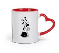 DEBINGY céramique Tasse, tasse à café/thé Chimie Science Éducation École Atome Molécule Bouteille Inspiral （11oz/320ml） Lave-vaisselle et micro-ondes Rouge