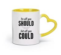 DEBINGY céramique Tasses à anse confortable Citation de motivation Faites tout ce que vous ne pouvez pas faire （11oz/320ml） Pour la maison ou le travail Jaune