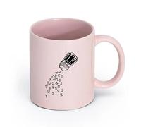 DEBINGY céramique Tasses à anse confortable Pot à épices Alphabet Cuisine Cuisine Alphabet Pot à épices Abc （11oz/320ml） Pour le bureau et la maison Rose