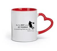 DEBINGY céramique Tasses à anse confortable Stephen Curry est le meilleur joueur de basket-ball （11oz/320ml） Élégant et durable - Compatible micro-ondes et lave-vaisselle Rouge