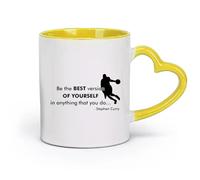 DEBINGY céramique Tasses à anse confortable Stephen Curry est le meilleur joueur de basket-ball （11oz/320ml） Élégant et durable - Compatible micro-ondes et lave-vaisselle Jaune