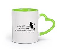 DEBINGY céramique Tasses à anse confortable Stephen Curry est le meilleur joueur de basket-ball （11oz/320ml） Élégant et durable - Compatible micro-ondes et lave-vaisselle Vert