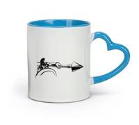 DEBINGY céramique Tasses à café avec anse Guerrier spartiate antique Lance Guerre Épée grecque Attaque Soldat Armée Enfants （11oz/320ml） Café ou cadeau Bleu
