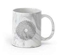 DEBINGY céramique Tasses à café avec anse mandala abstrait à partir de formes géométriques simples avec des coins arrondis ou des formes linéaires （11oz/320ml） Lave-vaisselle Marmorschwarz