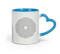 DEBINGY céramique Tasses à café avec anse mandala abstrait à partir de formes géométriques simples avec des coins arrondis ou des formes linéaires （11oz/320ml） Lave-vaisselle Bleu