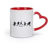 DEBINGY céramique Tasses à café en céramique blanche Ensemble de 5 personnages de basket-ball avec bébés sportifs （11oz/320ml） Pour le bureau et la maison Rouge