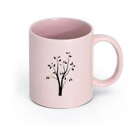 DEBINGY céramique Tasses à café en grès avec anse Arbre Abstrait Arbre Désert Prairie Gothique Unique （11oz/320ml） Pour thé, café et boissons chaudes Rose
