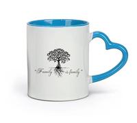 DEBINGY céramique Tasses à café en grès avec anse Citations sur la famille Arbre généalogique Arbre généalogique （11oz/320ml） Pour hommes et femmes Bleu