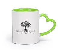 DEBINGY céramique Tasses à café en grès avec anse Citations sur la famille Arbre généalogique Arbre généalogique （11oz/320ml） Pour hommes et femmes Vert