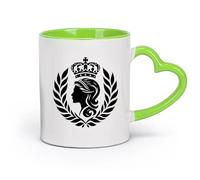 DEBINGY céramique Tasses à café en grès avec anse obtenir une esthétique royale avec un logo de reine luxueux （11oz/320ml） Pour la maison et le bureau Vert