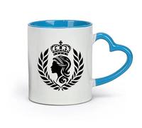 DEBINGY céramique Tasses à café en grès avec anse obtenir une esthétique royale avec un logo de reine luxueux （11oz/320ml） Pour la maison et le bureau Bleu