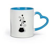 DEBINGY céramique Tasses à café en porcelaine Chimie Science Éducation Atome Molécule Bouteille École Enfants （11oz/320ml） Pour thé, café, lait, cappuccino Bleu