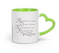 DEBINGY céramique Tasses à café et à thé Aimer Dieu, citations chrétiennes espagnoles, versets bibliques avec Dieu, tout est possible （11oz/320ml） Joli cadeau de Noël Vert