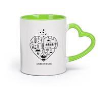 DEBINGY céramique Tasses à café et à thé Chimie Science Résumé Cœur École Laboratoire G himie Science Saint-Valentin （11oz/320ml） Toutes occasions Vert
