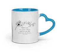 DEBINGY céramique Tasses à café et à thé Notes et citations pour les amateurs de musique de pissenlit Nous sommes des créateurs de musique （11oz/320ml） Joli cadeau de Noël Bleu
