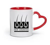 DEBINGY céramique Tasses à café et à thé Salon de beauté Diagnostic capillaire Mode de vie sain Dermatologie （11oz/320ml） Porcelaine fine (céramique) Rouge