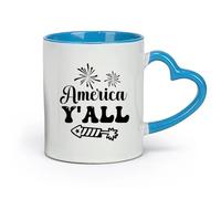 DEBINGY céramique Tasses à café, thé, café Citation du 4 juillet, mon nouveau design unique （11oz/320ml） Élégant et durable - Compatible micro-ondes et lave-vaisselle Bleu