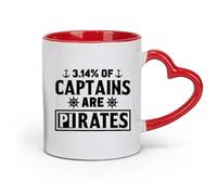 DEBINGY céramique Tasses à chocolat chaud 3,14 pour cent des capitaines sont des pirates amateurs de mathématiques journée pi science （11oz/320ml） Lave-vaisselle Rouge