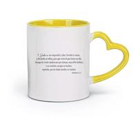 DEBINGY céramique Tasses à chocolat chaud Alors le Seigneur répondit - Versets bibliques espagnols - Citations - Vie （11oz/320ml） Restaurant, bureau Jaune