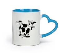 DEBINGY céramique Tasses à chocolat chaud Lait Animaux Amusement Animaux de compagnie Animaux de compagnie Agriculture Laiterie Ferme Fille Cuisine （11oz/320ml） Restaurant, bureau Bleu