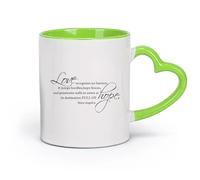 DEBINGY céramique Tasses à chocolat chaud L'amour ne connaît pas de frontières Couple Mariage Famille Citations （11oz/320ml） Pour thé, chocolat chaud Vert