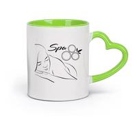 DEBINGY céramique Tasses à thé, à café et à chocolat chaud Spa Salon de beauté Spa Beauté Spa Santé （11oz/320ml） Idéal pour la maison, le bureau, les cafés, idées cadeaux Vert