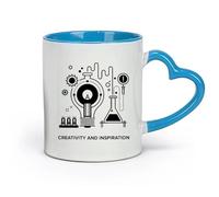 DEBINGY céramique Tasses à thé, à café et à chocolat chaud Tables de chimie d'inspiration scolaire （11oz/320ml） Élégant et durable - Compatible micro-ondes et lave-vaisselle Bleu