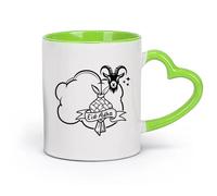 DEBINGY céramique Tasses à thé, à café et à chocolat chaud un élément de design （11oz/320ml） Pour café, soupe, thé, lait, latte, chocolat chaud, pour femmes et hommes Vert