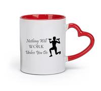 DEBINGY céramique Tasses à thé et à café Citations sur le sport : si vous ne faites pas d'exercice sain et de fitness, rien ne fonctionnera （11oz/320ml） Toutes occasions Rouge