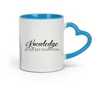 DEBINGY céramique Tasses à thé et à café élégantes Introduction aux connaissances Enseignant d'école （11oz/320ml） Utilisation au café ou au restaurant Bleu