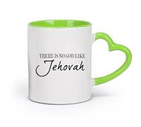 DEBINGY céramique Tasses à thé et à café Il n'y a pas de Dieu comme Jéhovah Versets bibliques Citations religieuses de Jésus （11oz/320ml） Joli cadeau de Noël Vert