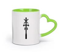 DEBINGY céramique Tasses à thé et à café Panneaux de passage à niveau Guide des panneaux de passage à niveau pour bébé Salle de jeux （11oz/320ml） Lave-vaisselle Vert