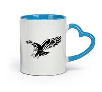 DEBINGY céramique Tasses blanches Caravane Empire Eagle Camping Rv SUV 4x4 Véhicule tout-terrain Voiture Rv Voyage Exploration Jungle Bird （11oz/320ml） Joli cadeau de Noël Bleu
