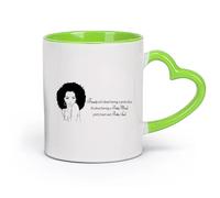 DEBINGY céramique Tasses blanches Citations de beauté Salon La beauté, c'est avoir un bel esprit et une belle âme Fille （11oz/320ml） Lave-vaisselle Vert