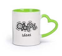 DEBINGY céramique Tasses blanches Citations de motivation, créativité, travail d'équipe, citations de réussite （11oz/320ml） Pour expresso, service à thé Vert