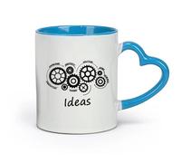 DEBINGY céramique Tasses blanches Citations de motivation, créativité, travail d'équipe, citations de réussite （11oz/320ml） Pour expresso, service à thé Bleu