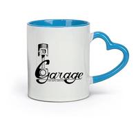 DEBINGY céramique Tasses blanches Réparation de garage rétro Service de voiture à piston Atelier de réparation automobile Outil de mécanicien de soupape （11oz/320ml） Pour expresso Bleu