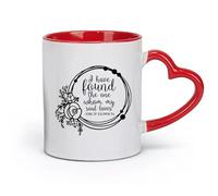 DEBINGY céramique Tasses blanches Verset biblique Cantique des Cantiques 3:4 Citation Couronne Inspiration chrétienne （11oz/320ml） Café ou cadeau Rouge