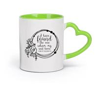 DEBINGY céramique Tasses blanches Verset biblique Cantique des Cantiques 3:4 Citation Couronne Inspiration chrétienne （11oz/320ml） Café ou cadeau Vert
