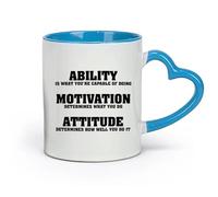 DEBINGY céramique Tasses durables Capacité Motivation Attitude Centre de remise en forme Garçon Fille Inspirant Exercice （11oz/320ml） Café ou cadeau Bleu