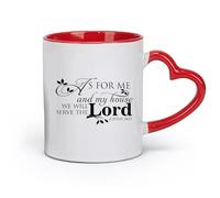 DEBINGY céramique Tasses durables Citations inspirantes de versets bibliques Josué 24;15 Mais quant à moi et à ma famille （11oz/320ml） Lave-vaisselle Rouge