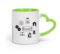 DEBINGY céramique Tasses durables Citations scientifiques Apprentissage scolaire Laboratoire de chimie （11oz/320ml） Tasse à café en céramique pour cappuccino, thé, lait Vert