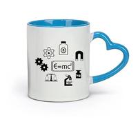 DEBINGY céramique Tasses durables Citations scientifiques Apprentissage scolaire Laboratoire de chimie （11oz/320ml） Tasse à café en céramique pour cappuccino, thé, lait Bleu