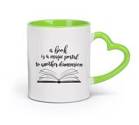 DEBINGY céramique Tasses durables Recherche sur le modèle d'ouverture des bibliothèques et des librairies. Citations de lecture （11oz/320ml） Toutes occasions Vert