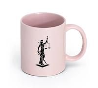 DEBINGY céramique Tasses en céramique avec anses Cabinet d'avocats Cour législative Déesse Justice Balances （11oz/320ml） Idéal pour la maison et le bureau Rose