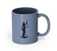 DEBINGY céramique Tasses en céramique avec anses Cabinet d'avocats Cour législative Déesse Justice Balances （11oz/320ml） Idéal pour la maison et le bureau Blaugrau